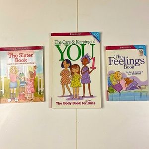 American Girl set The Sister Book, Care and Keeping of You, and Feelings book